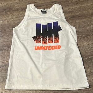 Undefeated White Tank Top with Graphic